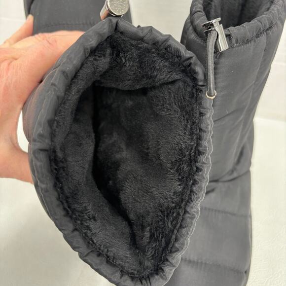 M.Gemi Gaia Boots EU 38 Black Puffer Quilted Plush Lined Italy Water Resistant - Picture 7 of 12